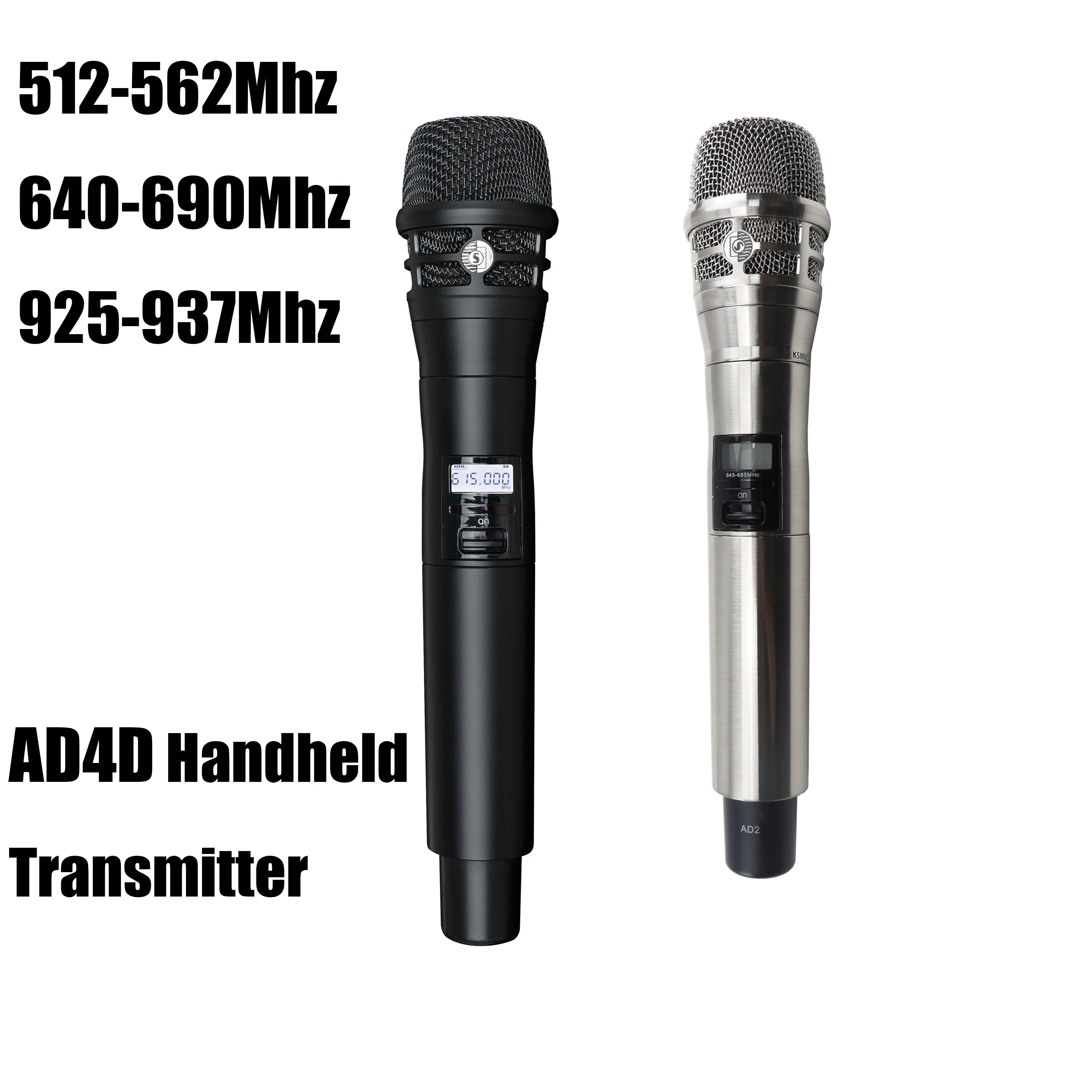 Leicozic Microphone à main pour transmetteur AD4D Microfono 500/600/900Mhz Microphone dynamique KSM8 Chrome noir accessoire micro 3
