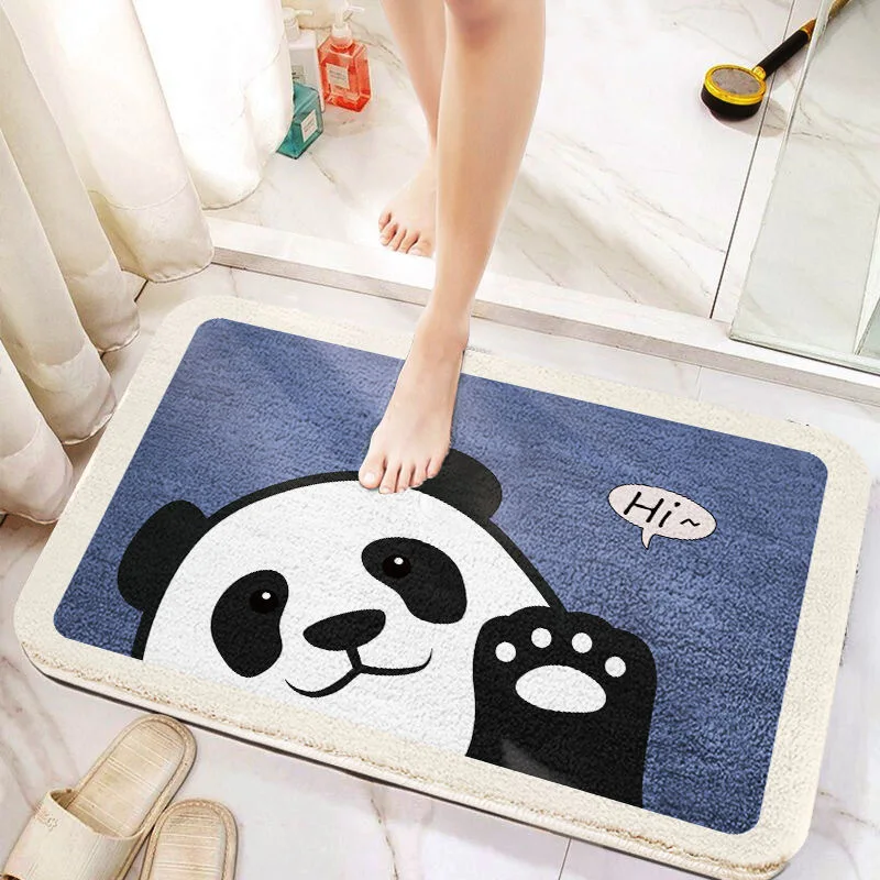 Green Frog Big Eyes Plush Rug Soft Doormat Floor Mat Carpet Home Living Bath Room Anti Slip Imitation Cashmere