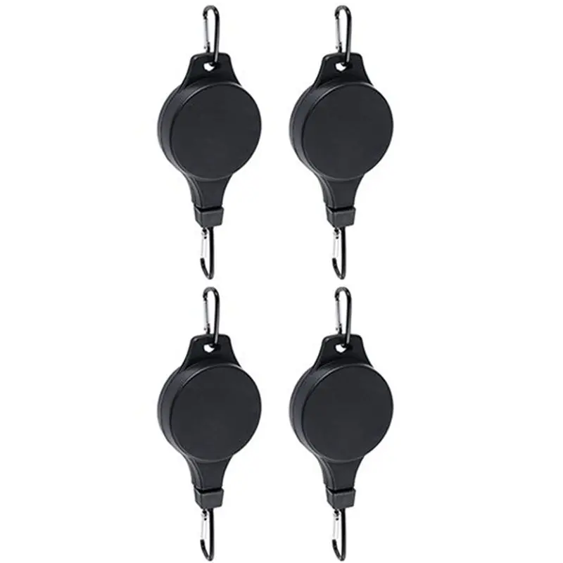 ABSS-Plant Pulley Retractable Hanger Plant Pulley Adjustable Height Wheel For Hanging Plants Indoor(12PCS) BLACK
