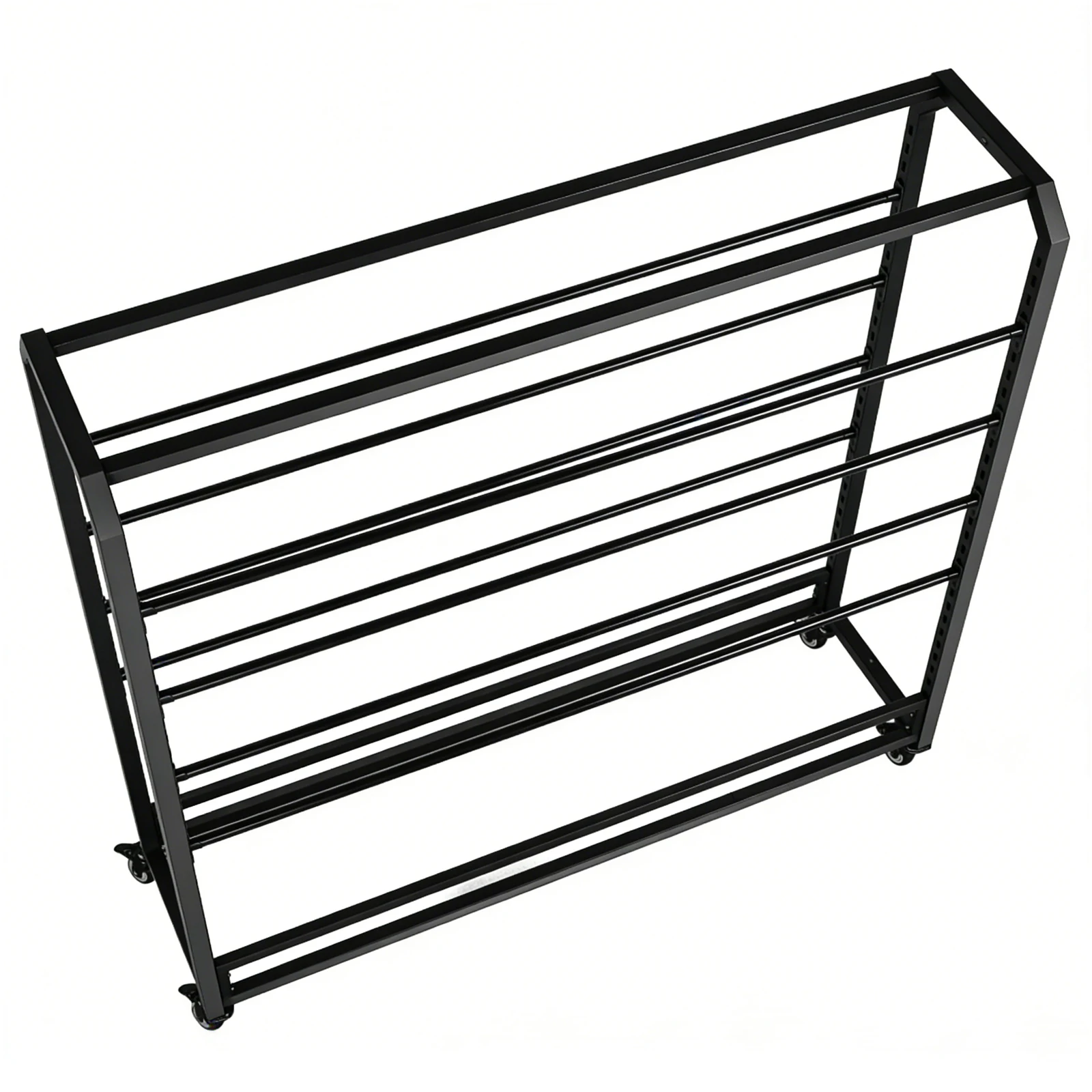 

Large Textile Fabric Display Rack with Wheels Adjustable Hanging Rod Bracket Wear Resist for Curtain/Wallpaper/Tablecloth