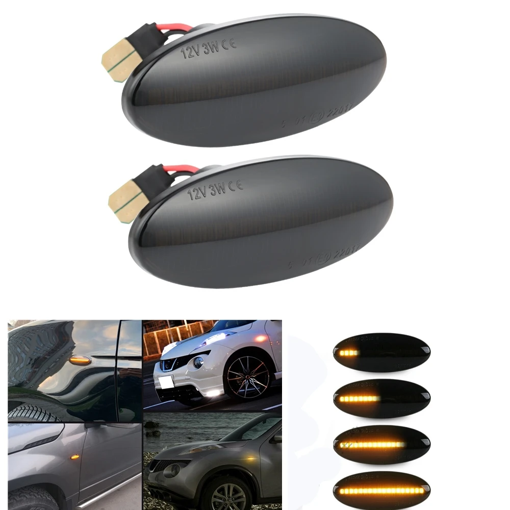 Dynamic Fender Lamp Side Marker Turn Signal LED Light For Nissan Cube Qashqai J10 Juke X-trail T31 Leaf Micra K12 K13 Note E11