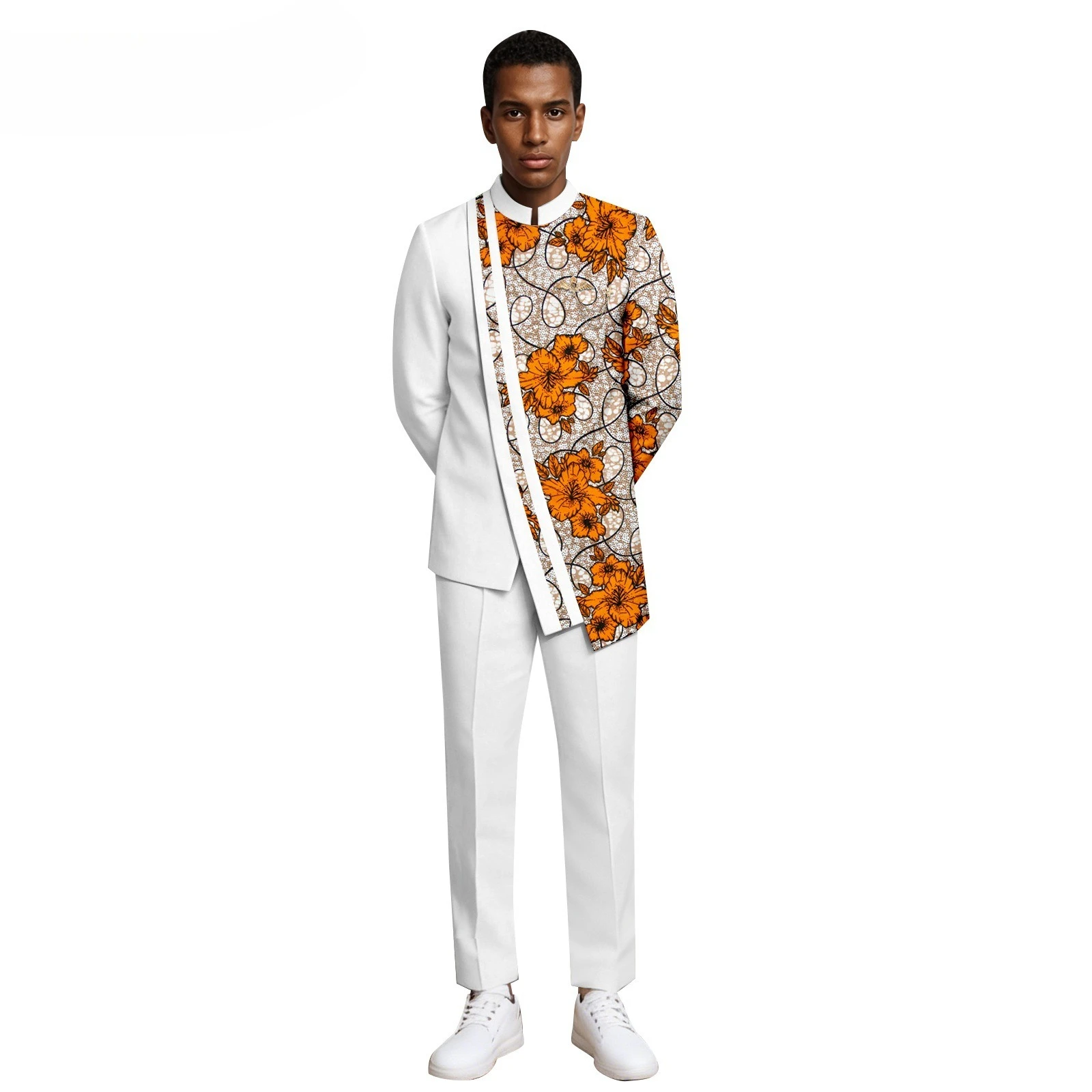 

Новый стильный повседневный мужской костюм - Африканский этнический комплект из двух предметов (верх + брюки) - Мужской костюмный комплект - Мужская одежда