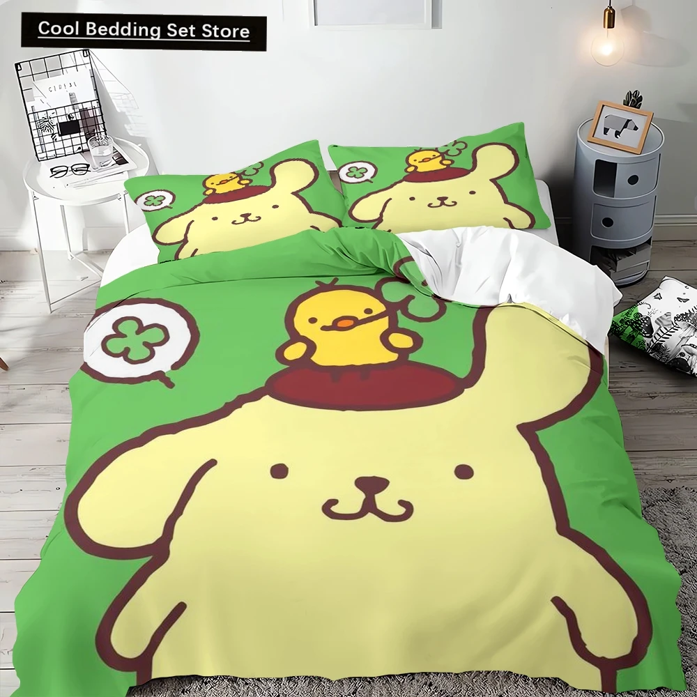 Duvet Cover Pompompurin Quilt Cover Multi-piece Bedding Set Comforter Cover 2pc3pc Full Size Needlework Pillowcase