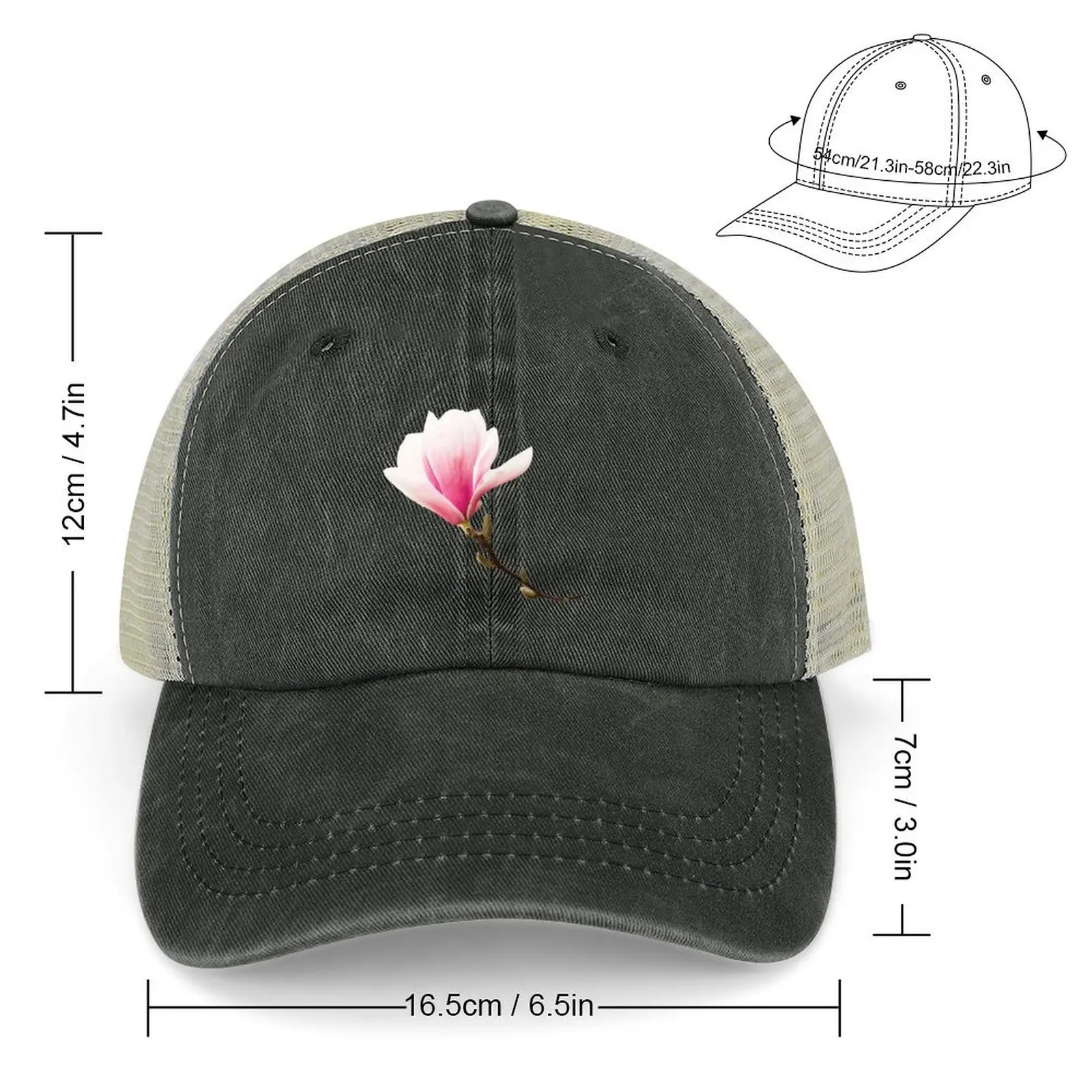 Pink Magnolia Blossom | Isolated Magnolia FlowerCap Cowboy Hat Anime Dropshipping Hat Beach Hats For Men Women's