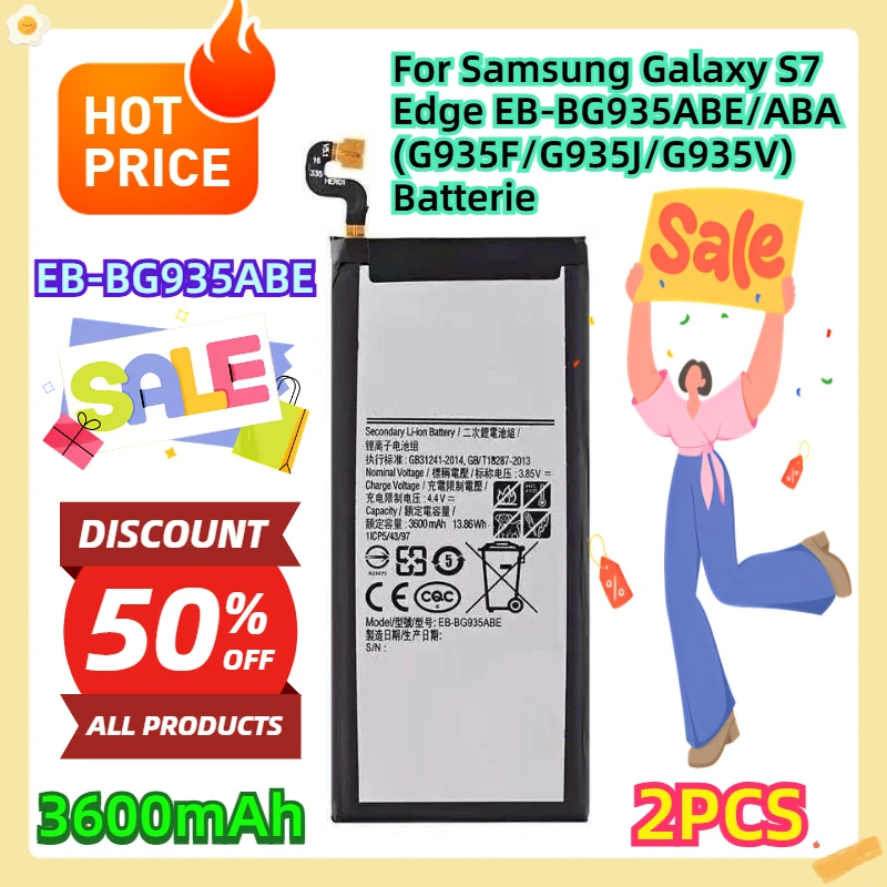 

For Samsung Galaxy S7 Edge EB-BG935ABE/ABA (G935F/G935J/G935V) Batterie 2pcs