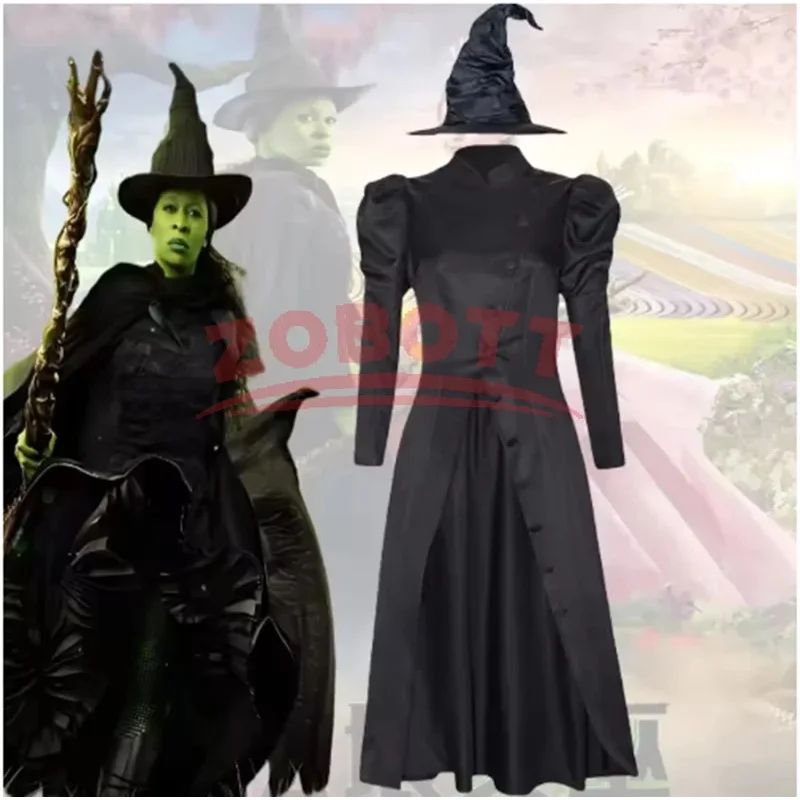 

New Halloween Cosplay Wicked Elphaba Cosplay Costume Witch Dress Uniform Wicked Witch of The West Halloween Party Women Outfits