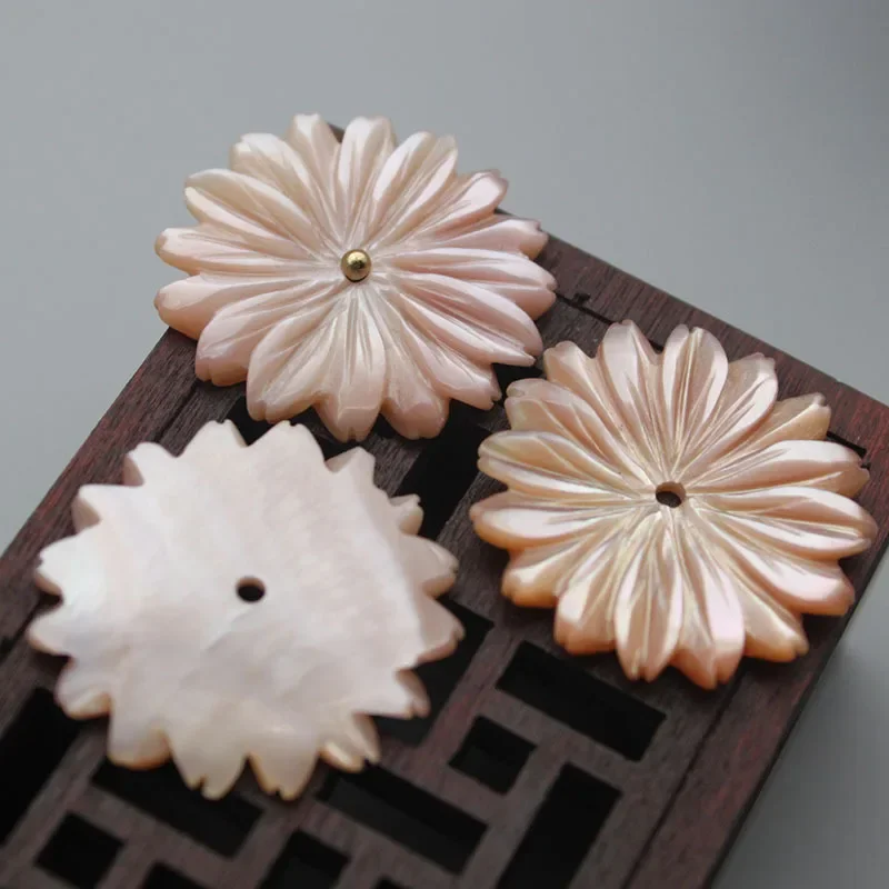 5pcs / bag natural mother-of-pearl pink pearl daisy flower loose beads jewelry making handmade DIY brooch earrings accessories