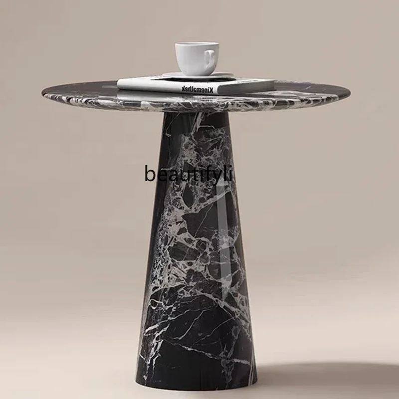 Modern Marble Side Table Nordic Minimalist Style Hotel Villa Mansion Natural Luxury Stone Sofa Corner Table