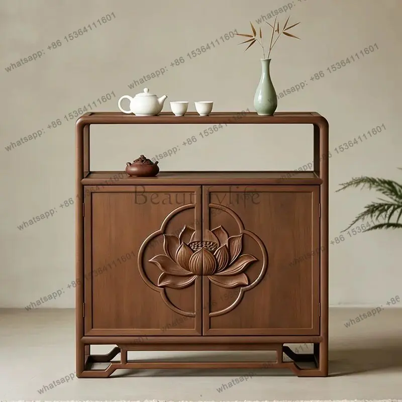 

New Chinese North American black walnut porch cabinet solid wood partition cabinet