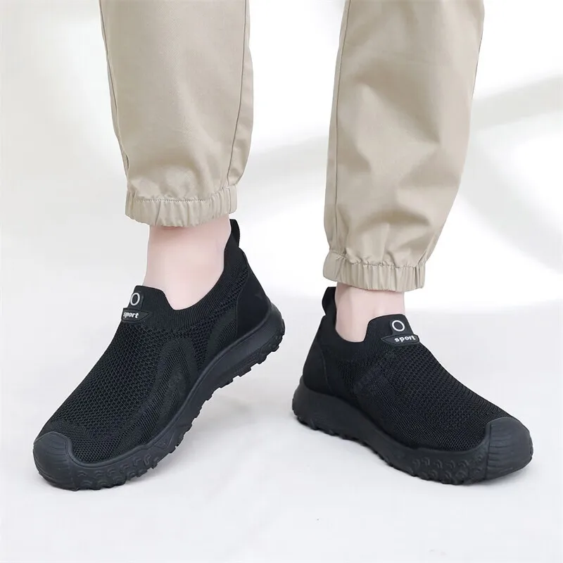 Summer Men Casual Shoes Elastic Slip On Design Anti-collision Toe Rugged Sole Daily Outdoor Walking Footwear view 6