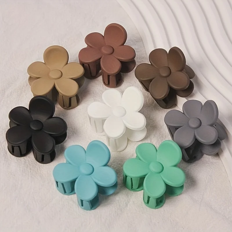 8pcs/set Small flower Grab Clip Matte matte Plastic Grab Clip bangs broken hair High ponytail Suitable for birthday gift ladies