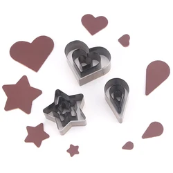 3pc DIY Cutting Punch Die Mold, Love/Star/Water Drop Handmade Leather Puncher, Making Creative Leather Craftwork Stencil Mould