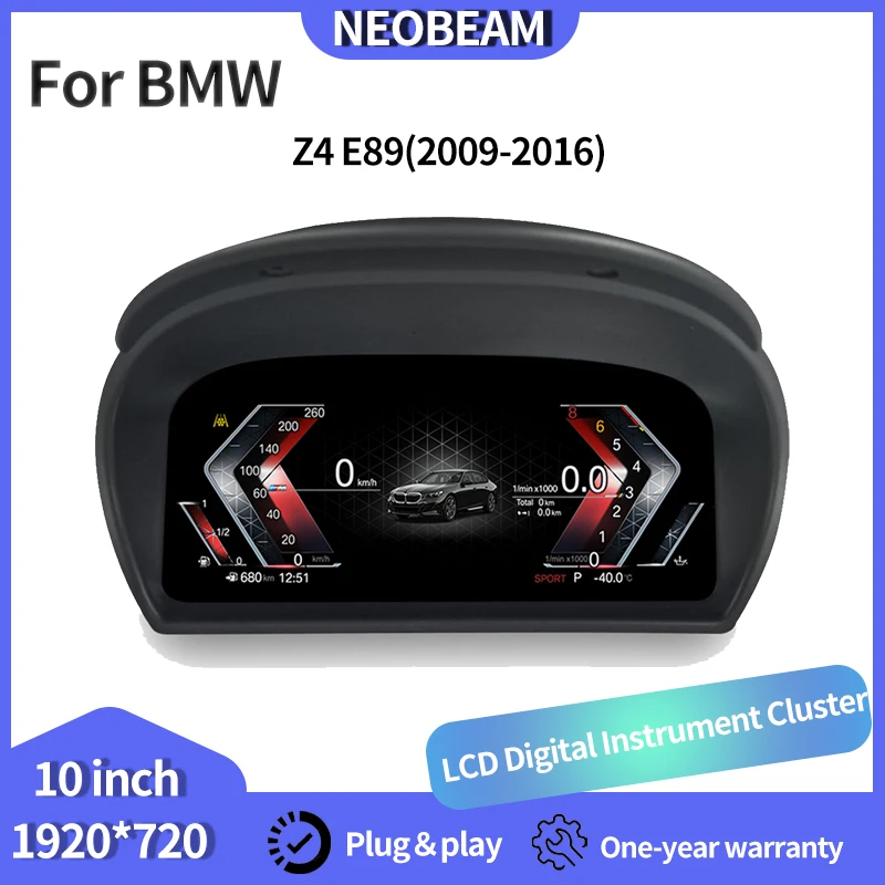 

NEOBEAM для BMW Z4 E89: Цифровая приборная панель LCD, спидометр, виртуальный кокпит, тахометр, панель Plug-and-Play