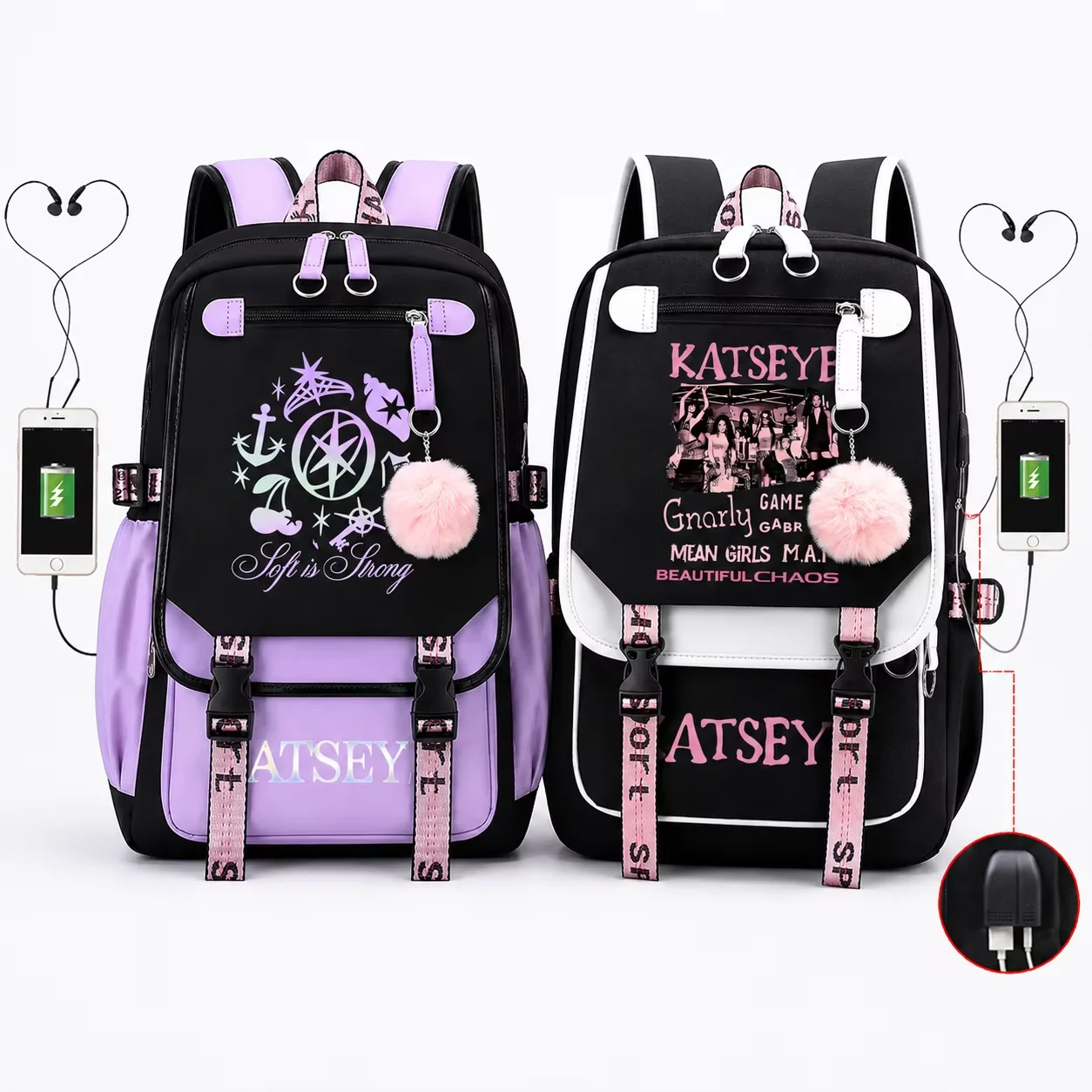 Trendy Girl Group School Bags for Students Girls Large Capacity Travel Book Bag Usb Charging Laptop High Quality Backpack