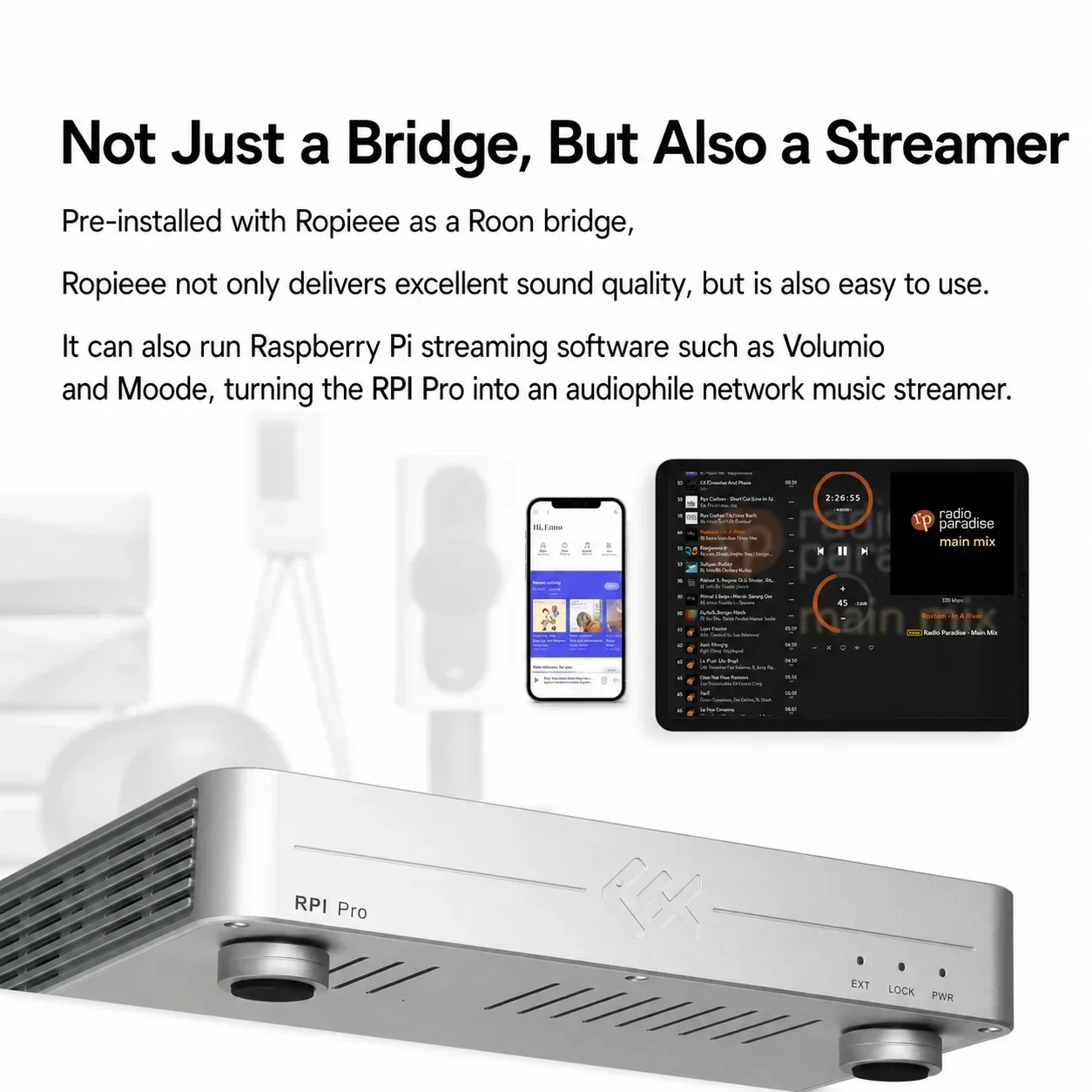 

LHY Audio RPI Pro Raspberry Pi CM4 Network Audio Streamer Digital Music Transport Bridge Roon Bridge SFP Optical Isolation USB A