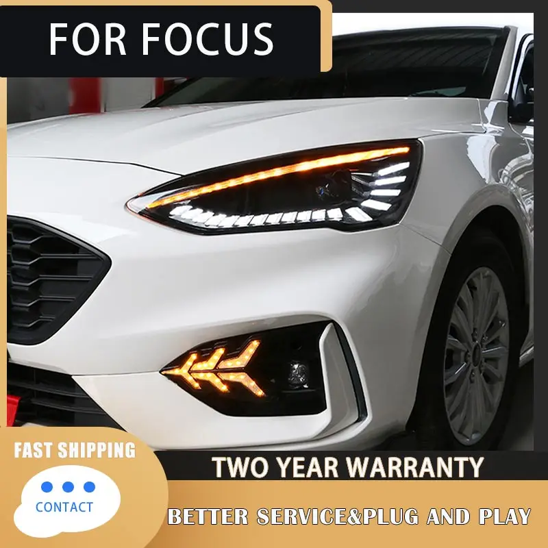 Car Styling for Ford Focus Headlights 2019 2020 New Focus LED Headlight Dynamic Signal Led Drl Hid Bi Xenon Auto Accessories