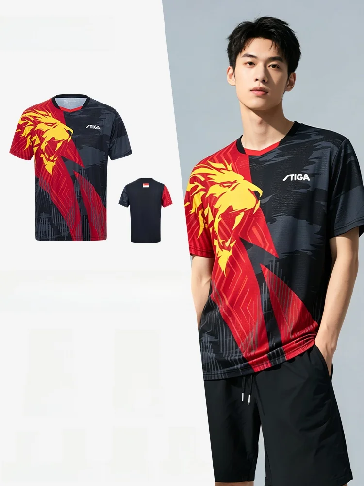 stiga-–-vetements-de-sport-pour-tennis-de-table-combinaison-d'entrainement-d'ete-a-manches-courtes-a-sechage-rapide-pour-hommes-femmes-et-enfants-en-fibre-de-polyester-col-rond