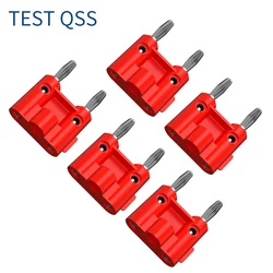 QSS 5PCS Double Row 4MM Banana Plug Connector Speaker Amplifier Plug Jack Twin Banana Terminal Couple Adapter Q.10044