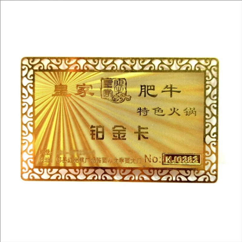 Customized. Metal Card Factory Buddha Card Platinum Metal Business Card Stainless Steel Hollow Card Metal Bookmark Card