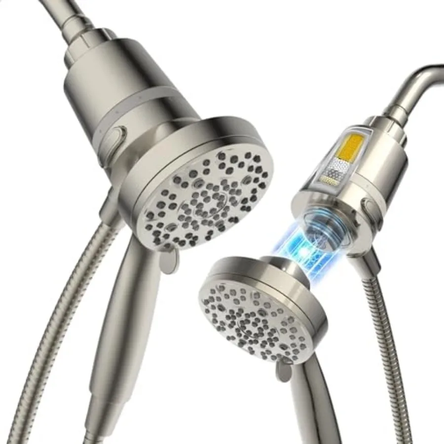 

Filtered Shower Head with Handheld, Magnetic Docking System, High Pressure Handheld Shower Head with KDF Filter for Hard Water,