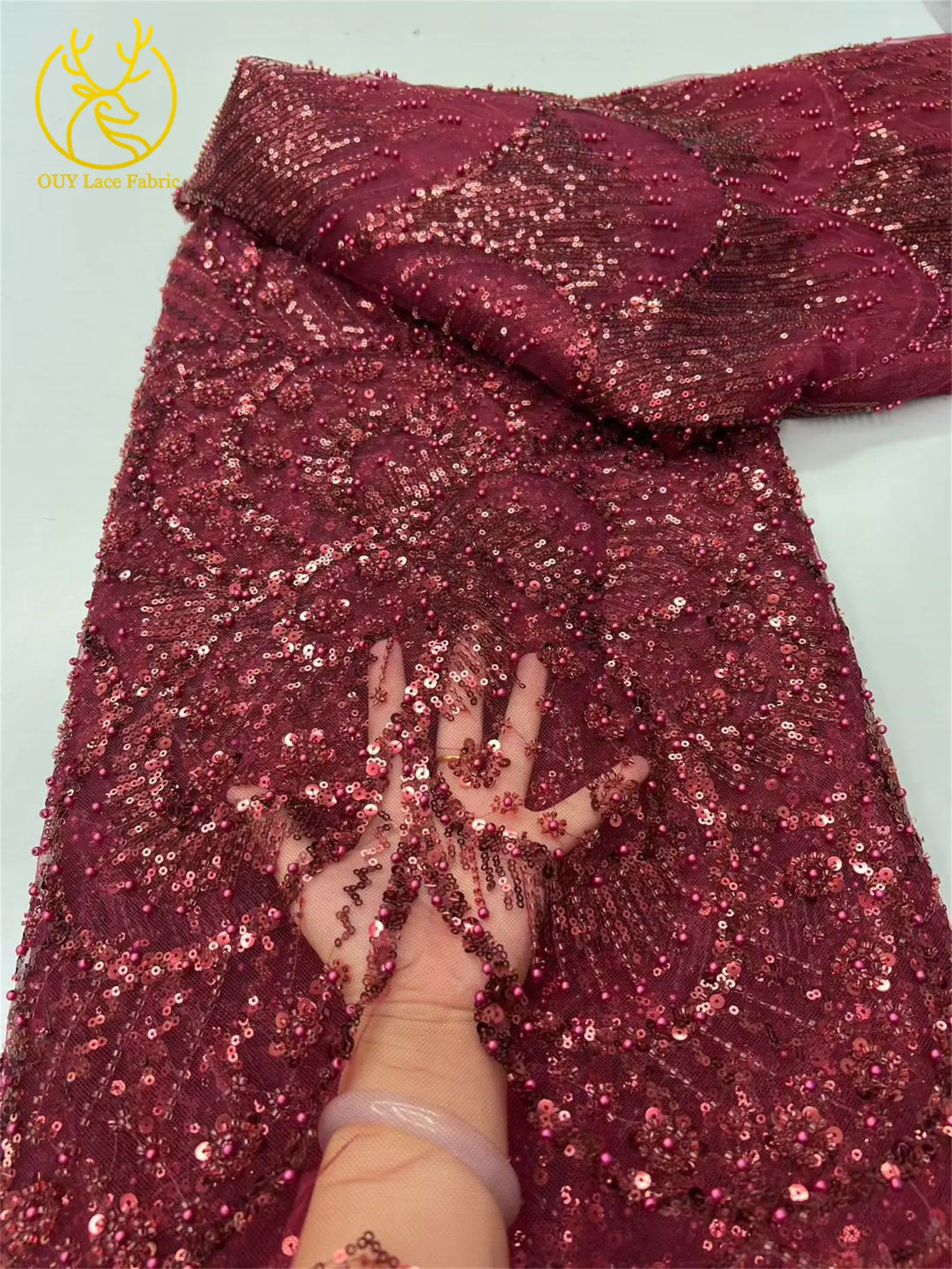 قماش دانتيل مطرز أفريقي 2025 جودة عالية فرنسي نيجيري العريس ترتر تول تطريز قماش دانتيل فساتين سهرة للحفلات