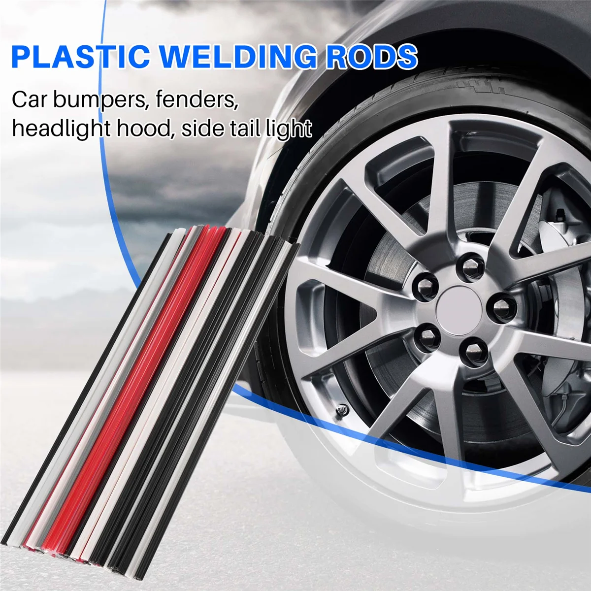 50PCS Plastic Welding Rods - PP/PVC/PE Plastic Welder Rods for Hot Air Tools 10 Inch (Each Color 10PCS)