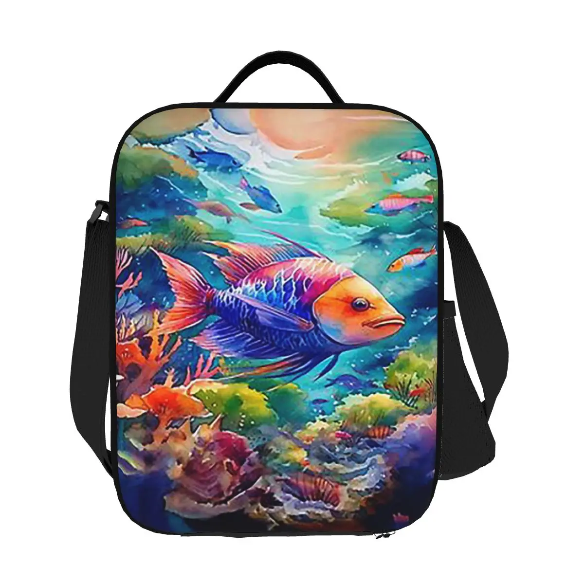 

Тропические рыбы, подводный мир, изолированные сумки для обеда, ланч-боксы, холодильник, термосумки для еды для пикника для женщин и детей, работа