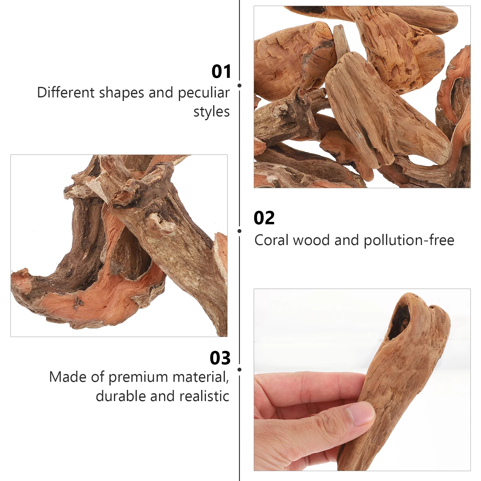 10PCS Natural Driftwood Aquarium Fish Tank Household Decoration Supply