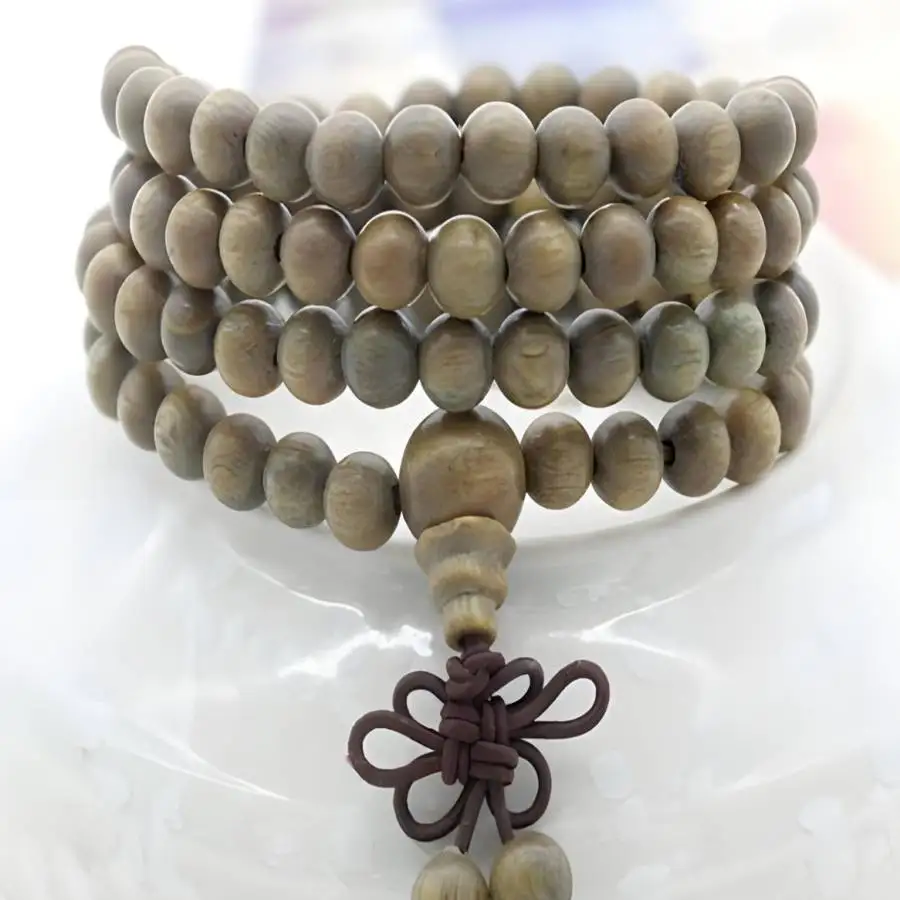 

8mm Green sandalwood 108 Buddha Beads Bracelet elastic Meditation Nirvana Bead Mala zazen Chakra Sacred Bodhi Buddha Bohemian