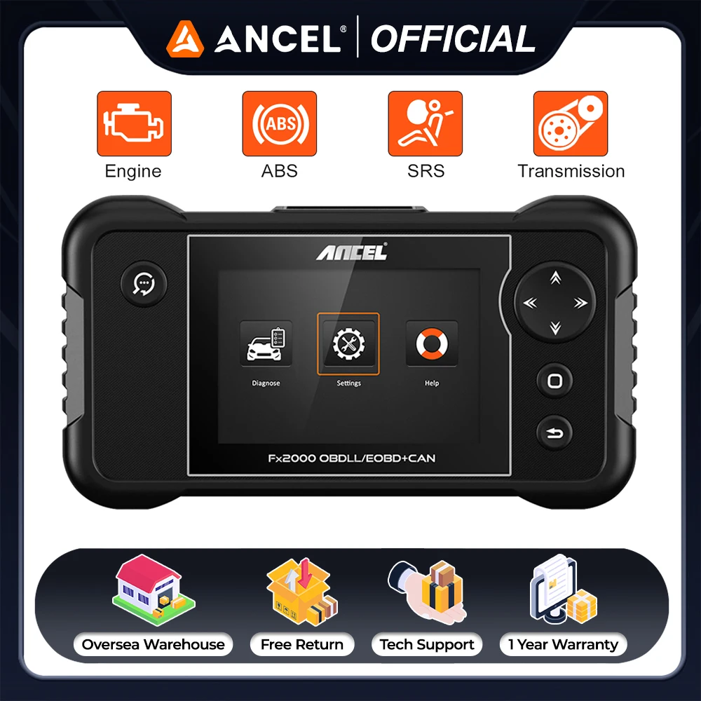 

ANCEL FX2000 OBD2 Scanner Auto Car Diagnostic Tool 4 System ABS SRS Airbag Transmission Engine Code Reader Lifetime Free Update