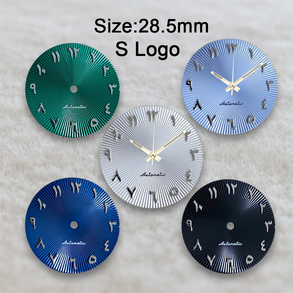 High-Quality 28.5mm S Logo Arab Dial Fit NH35/NH36/4R/7S Japanese Movement Dial Watch Modification Accessories