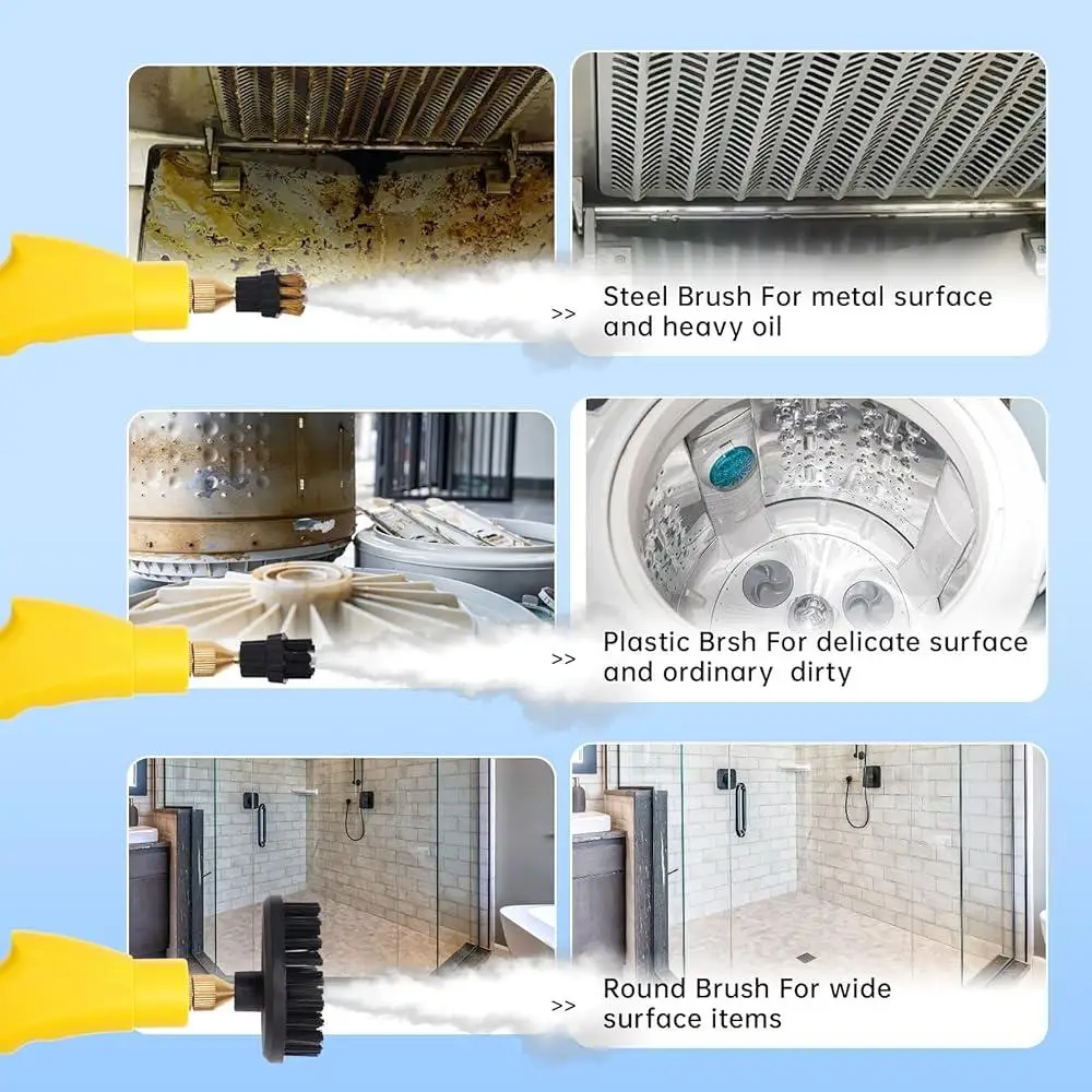 2500Wポータブルスチームクリーナー、ハンドヘルド高温機、車のディテーリング、キッチン、バスルームの掃除用、ブラシアクセサリー付き