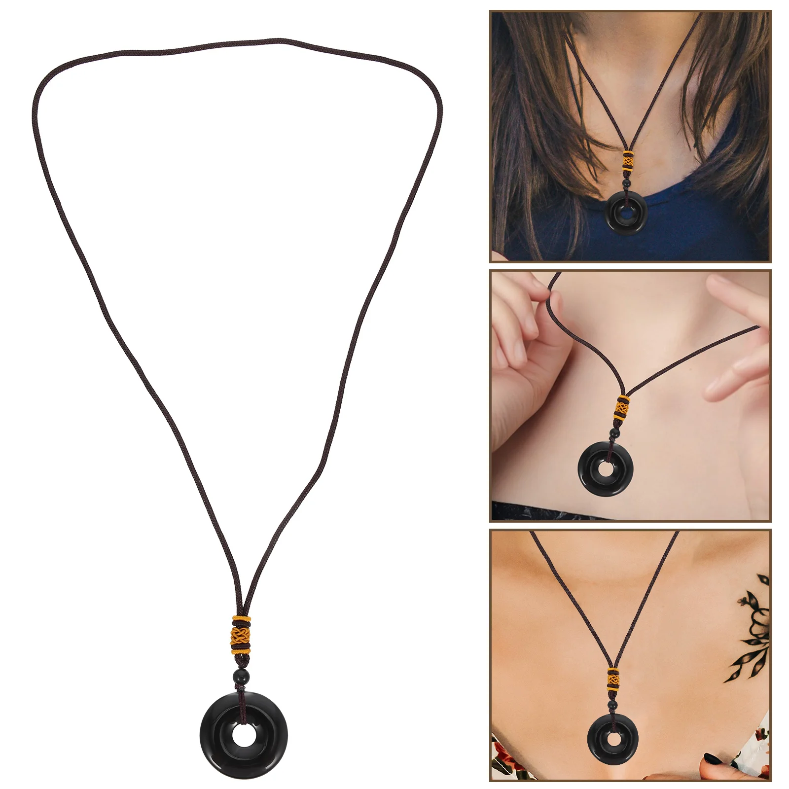 الرجعية السلام قلادة دائم الرقبة الديكور حجر قلادة الخرز الطبيعي الأزياء والمجوهرات القلائد العصرية الهدايا