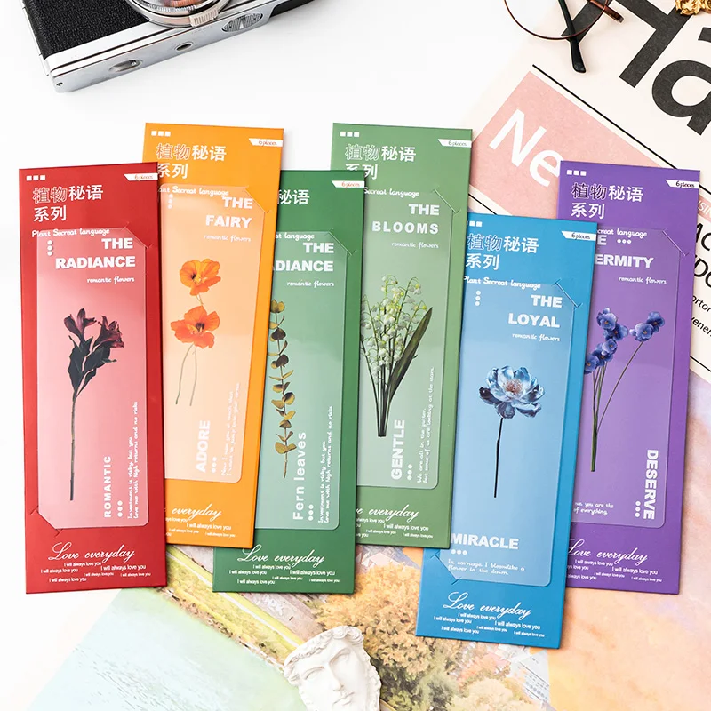 Botanical Flower Pet Bookmarks Crossover Decorative Materials Book Page Holders Literary Rewards Favors