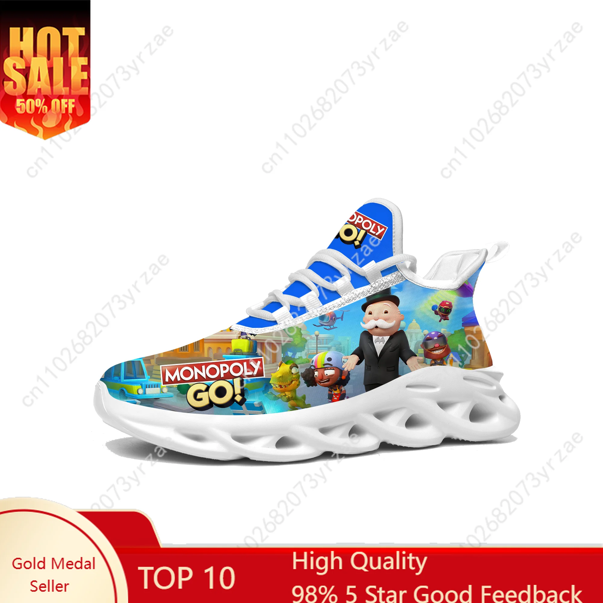 

Monopoly Go! Flat Sneaker Shoes Men Women Sports Shoe High Quality Personalized Fashion Comfortable Sneakers Custom Made Footwe