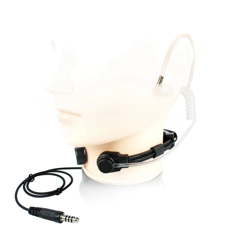 Microfone de garganta A40I, plugue de fone de ouvido de microfone de controle de garganta retrátil resistente (PTT não é incluído)