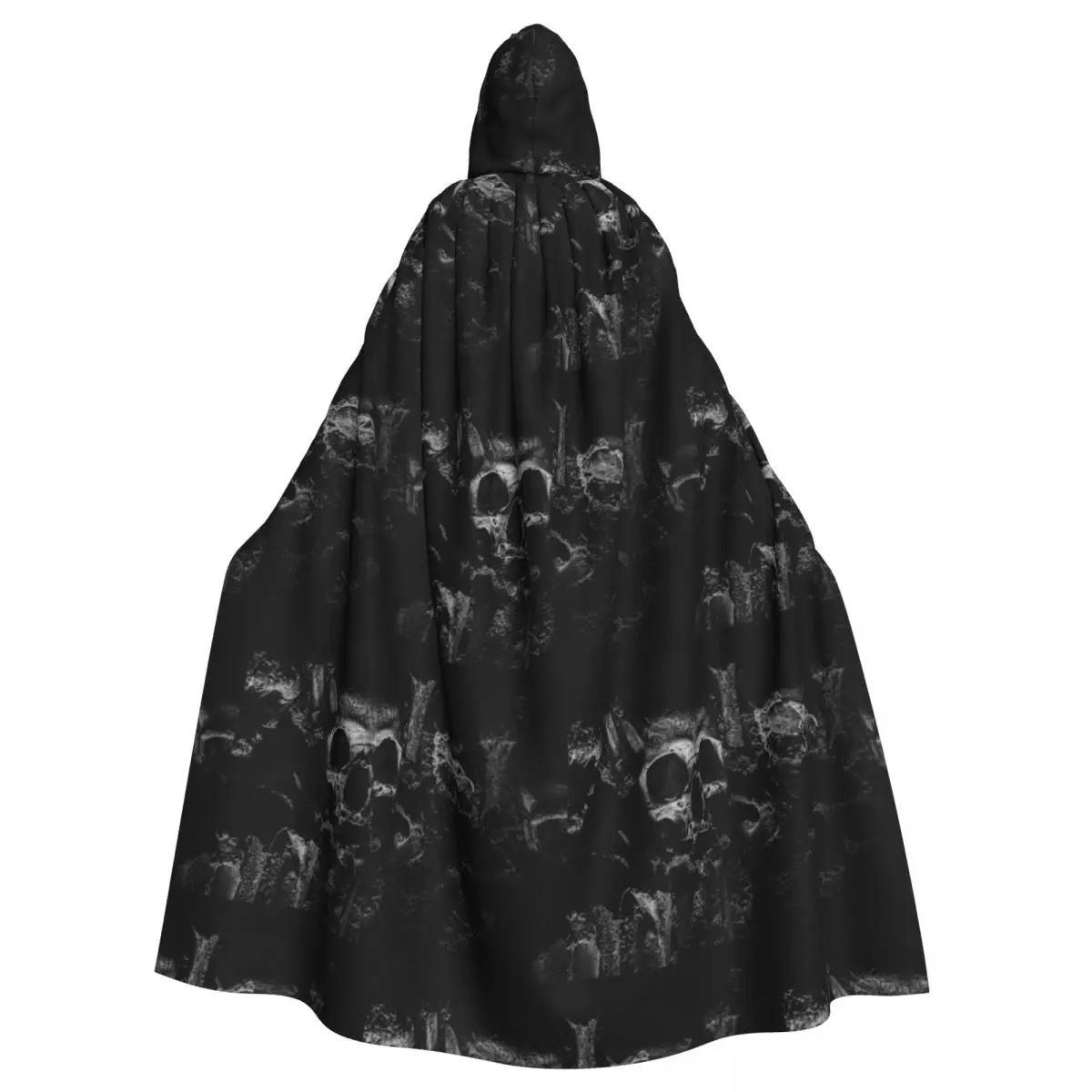 Halloween Cloak Featuring Skull Pattern for Spooky Events Unisex Adult Cloak with Hood Long Witch Costume Cosplay