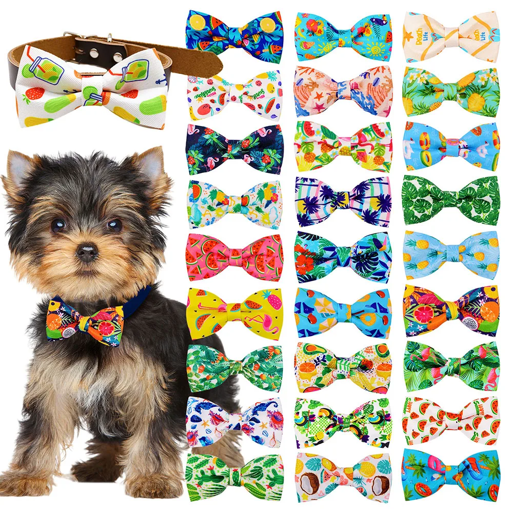 20PCS Dog Bow Tie Pet Dog Grooming Accessories Handmade Bowties For Dogs Adjustable Removable Necktie Collar Pet Products