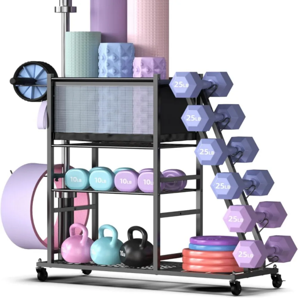 

Gym personal training equipment large capacity rack removable yoga supplies storage rack barbell dumbbell storage rack