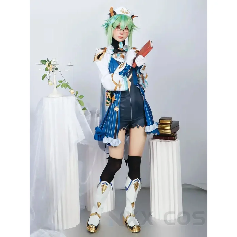 원신 임팩트 자당 코스프레 코스튬 로드 플레이 코믹 콘 원피스, 할로윈 파티 가발, 애니메이션 소품 게임