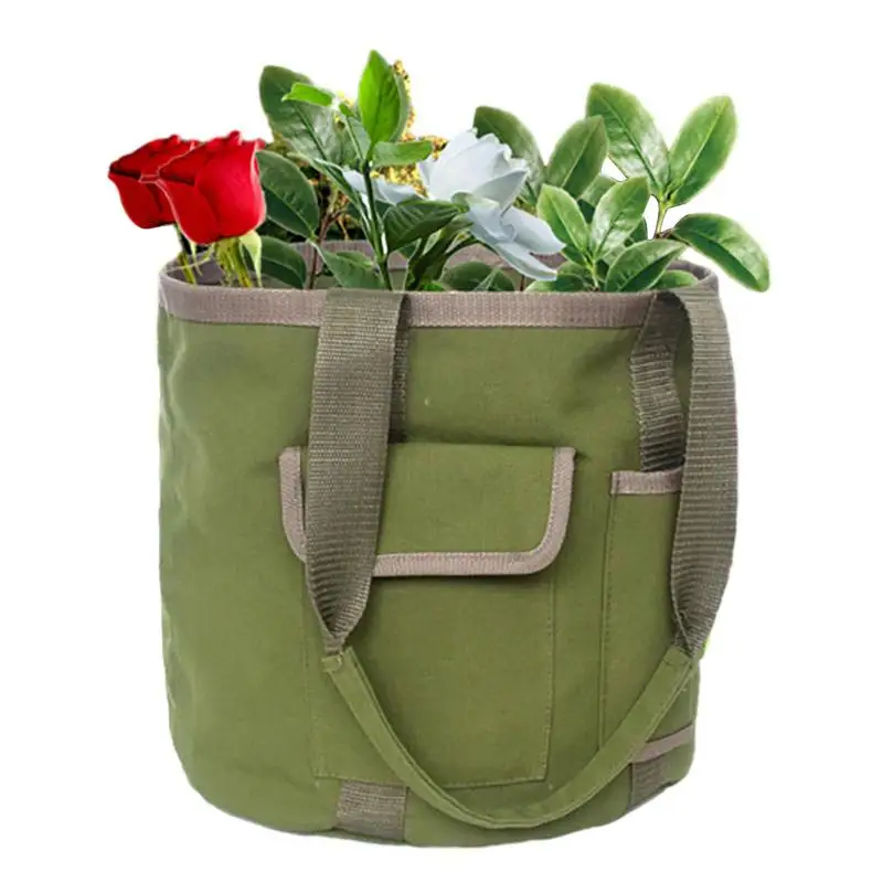 Bolsa de herramientas de jardín con bolsillos, resistente al agua, duradera, gruesa, multifuncional