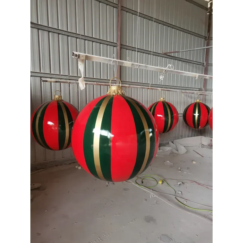 Commercial Navidad Decor Large Balls Resin Crafts Fiberglass Figurine Ornaments Giant Outdoor Christmas Ball