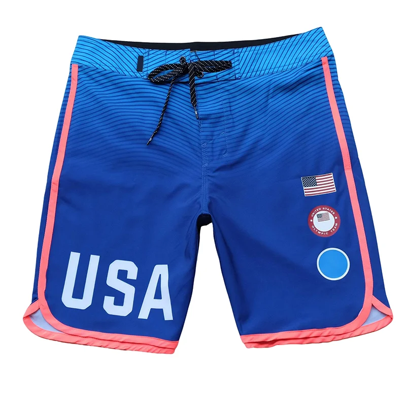 Waterproof and elastic summer men's surfing shorts swimwear pants beach shorts big surfing shorts national sports shorts USA 24