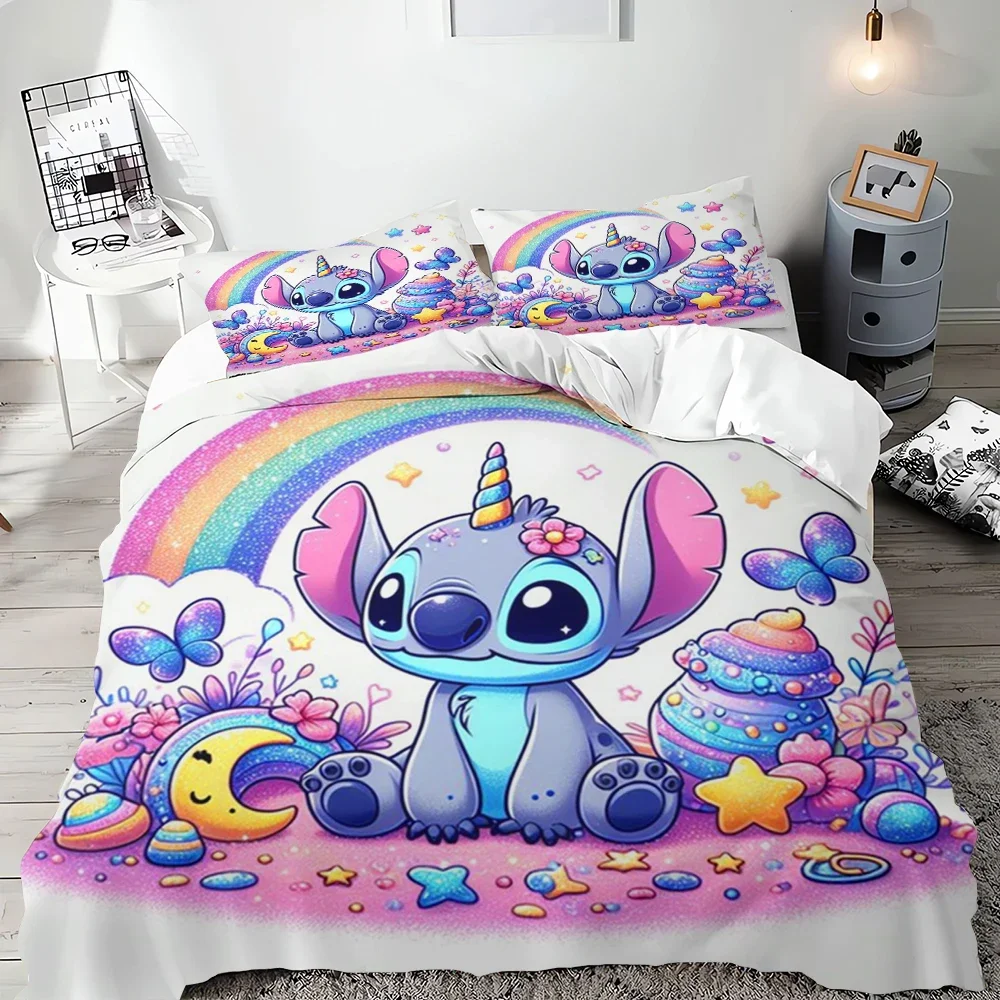 Cute 3D Print Stitch Bedding Sets Comforter Cover Bed Cover Duvet Cover Pillow Case 2-3 Pieces Sets Kids Adult Size