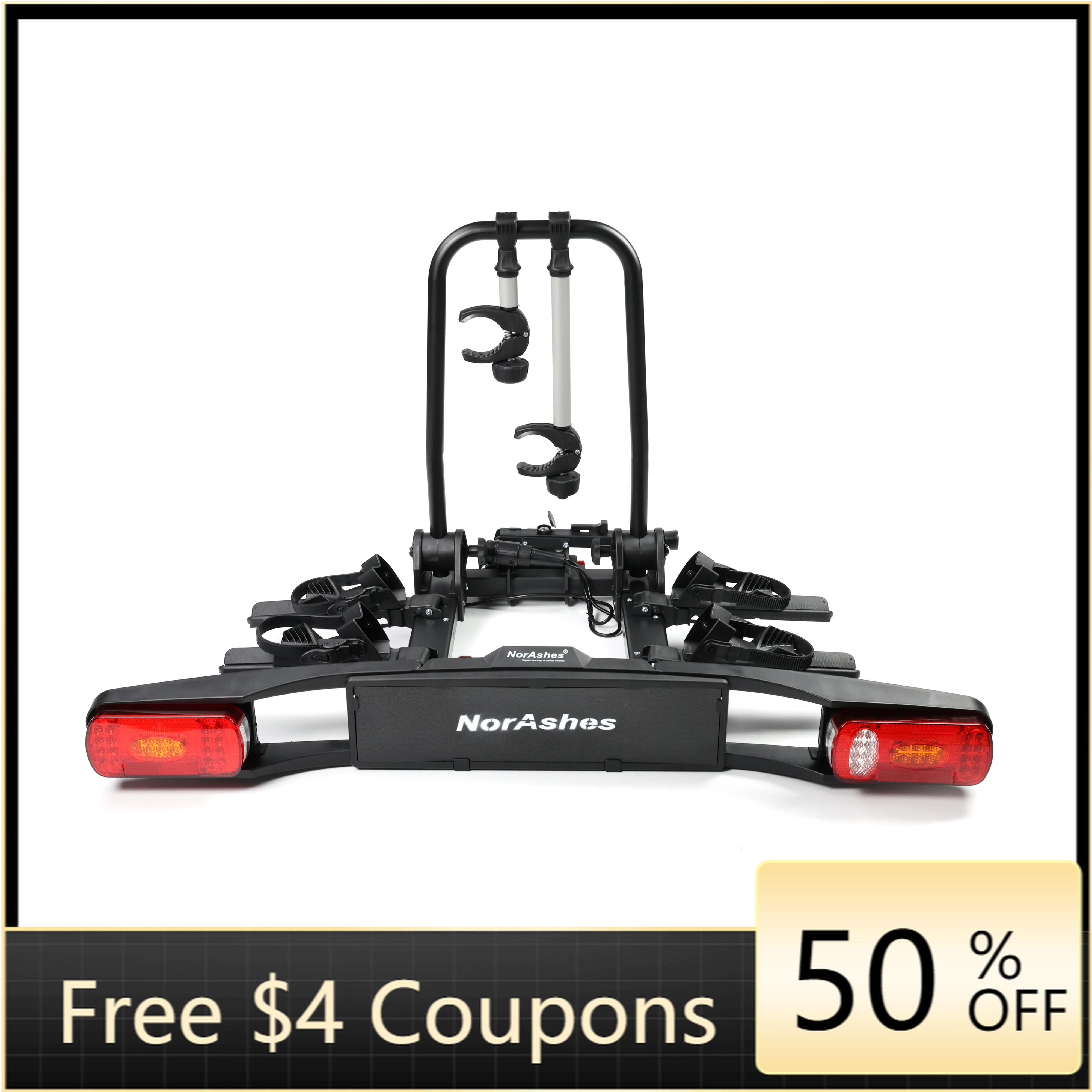 

STLF Aluminum Alloy 2 Bicycles Mount Rear Foldable Hitch Ball Mount Bike Carrier With Licence for Truck Suv RV Car Rear Carrier