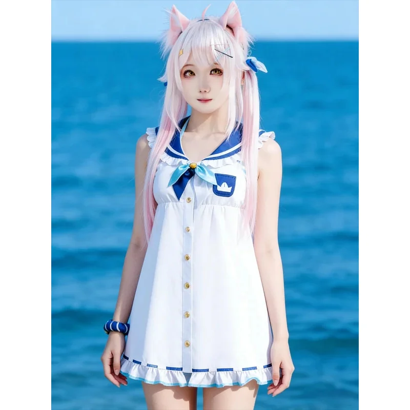 Traje de Marinero KKL3Blue JK, Vestido Adorable de Anime, Disfraz de Tiburón Pequeño Saba, Cola de Bikini, Cosplay, Convenión, Fiesta de Halloween, Wo k15[