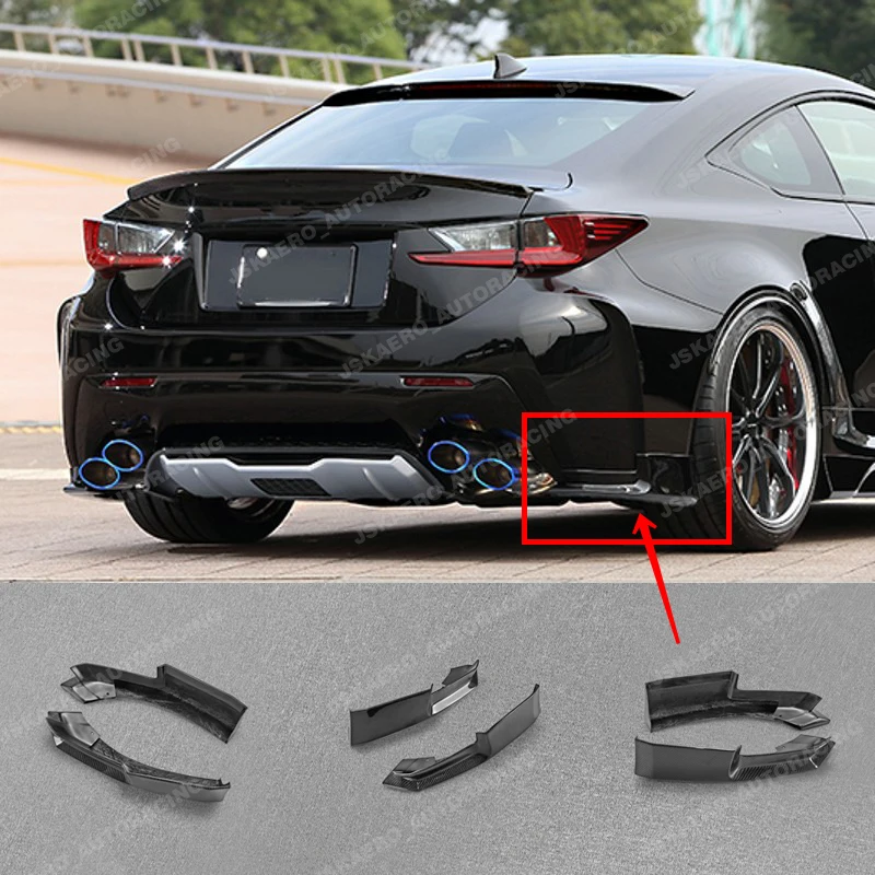 

For Lexus 14-18 RC F USC10 Carbon Fiber Rear Bumper Spats Addon Wings BodyKits