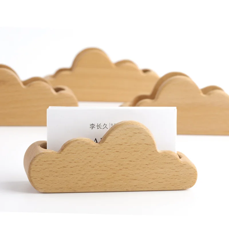 Beech Creative Cloud Business Card Holder Solid Wood Business Card Holder  Card Storage Box  Gifts