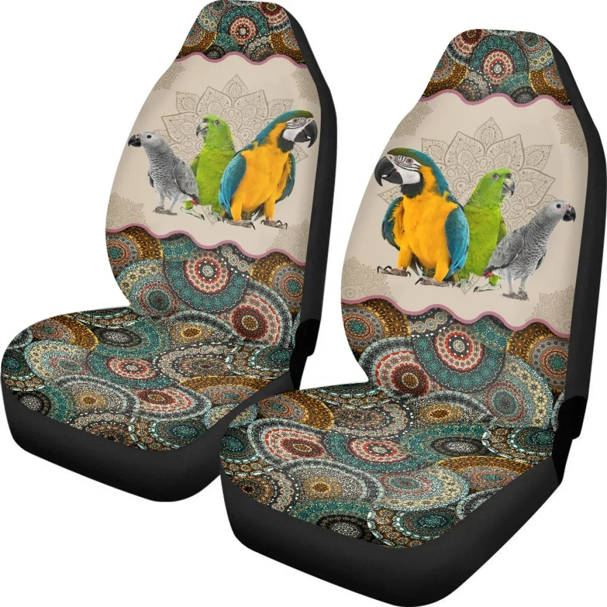 Car Seat Covers Color Parrot Design Vehicle Clean Protector for Woman Men Easy Installation High Quality 2Pcs Car Accessories