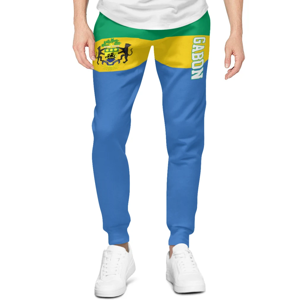 Mens Sweatpants Gabon Flag Gabonese Pants with Pockets Joggers Soccer Football Multifunction Sports Sweat With Drawstring - Image 3